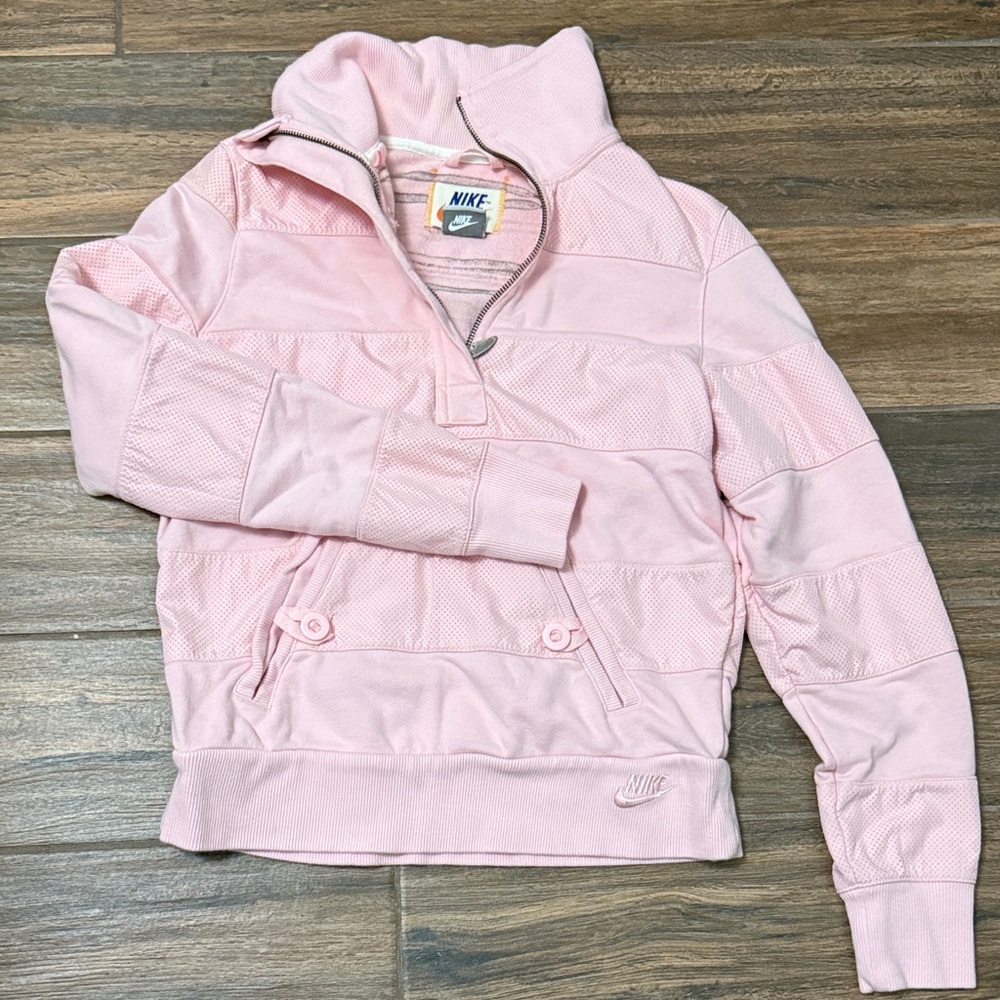 Nike Light Pink Quarter-Zip Sweatshirt